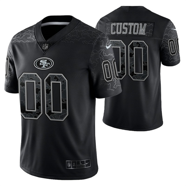 Women's San Francisco 49ers ACTIVE PLAYER Custom Black Reflective Limited Stitched Football Jersey(Run Small)